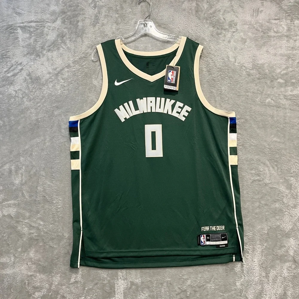 Milwaukee Bucks Nike Basketball Jersey Mens 2XL Green Damian Lillard #0